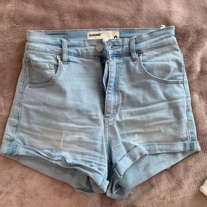 High waisted jean shorts
